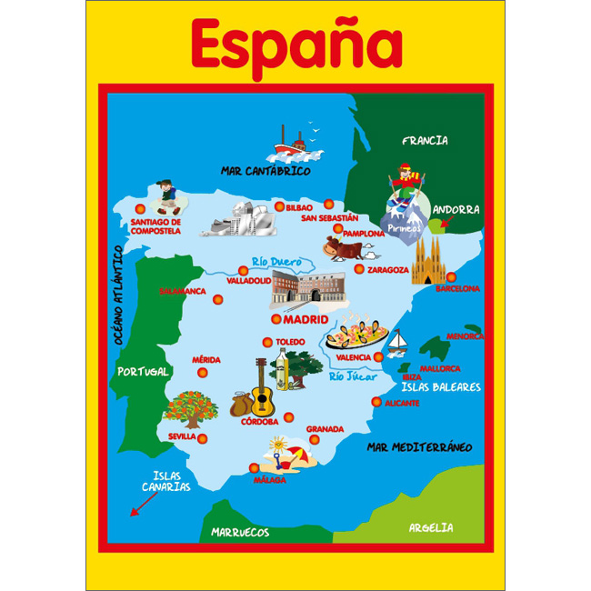 Map of Spain - A2 Poster