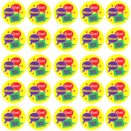German Reward Stickers - Speech Bubbles (Pack of 125)