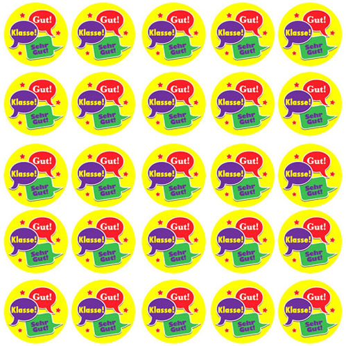 German Reward Stickers - Speech Bubbles (Pack of 125)