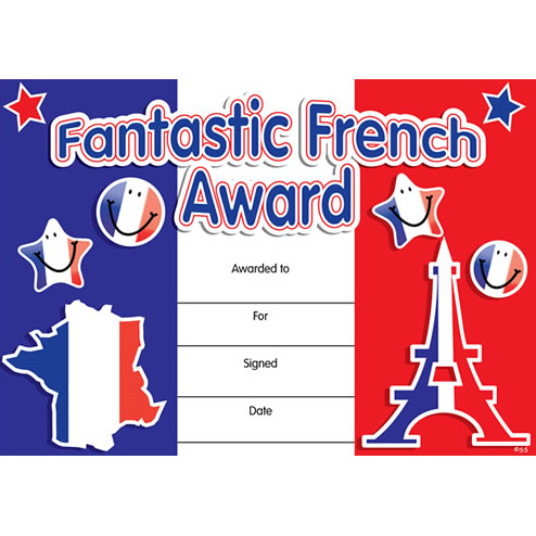 French Merit Certificates (Pack of 20) - Fantastic French Award