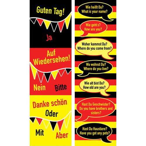 German Bookmarks - German Phrases (Pack of 20)