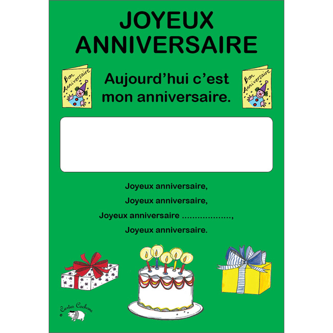 French Birthday Poster: Joyeux Anniversaire (A4)