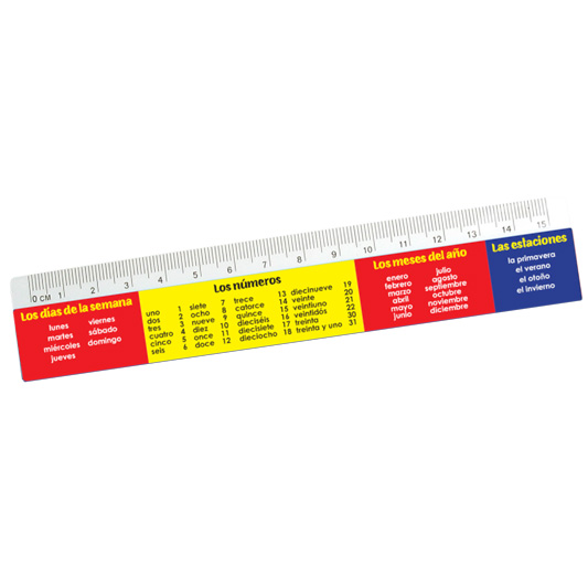 Spanish Reward Rulers : Days, Months And Numbers - Pack of 12