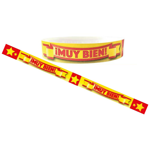 Spanish Wristbands: Muy Bien!: Red  (Pack of 30)