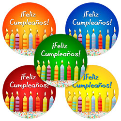 Spanish Birthday Stickers - ¡Feliz Cumpleaños!