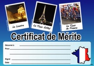 French Merit Certificates (Pack of 20) - Photographic