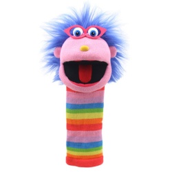Sockette Glove Puppet - Gloria (Pink / Rainbow Stripe)