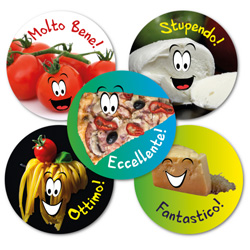 Italian Reward Stickers - Italian Foods (Mixed Pack of 125)